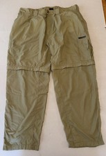 ExOfficio Hiking Outdoor Cargo Pants Mens Size XL Nylon Khaki Zip Off Shorts