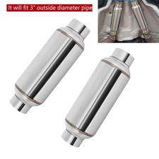 Pair 3 Ultra Quiet Muffler Resonator 3 In304 Exhaust Vibrant Resonator Us Pair 3 Ultra Quiet Muffler Resonator 3 In304 Exhaust Vibrant Resonator Us