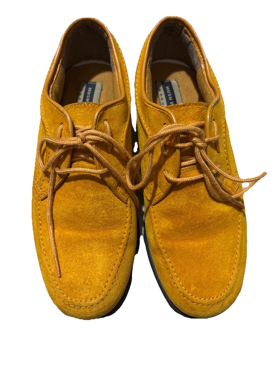Vintage/Retro Hush Puppies Mustard Yellow Suede Oxford lace Up