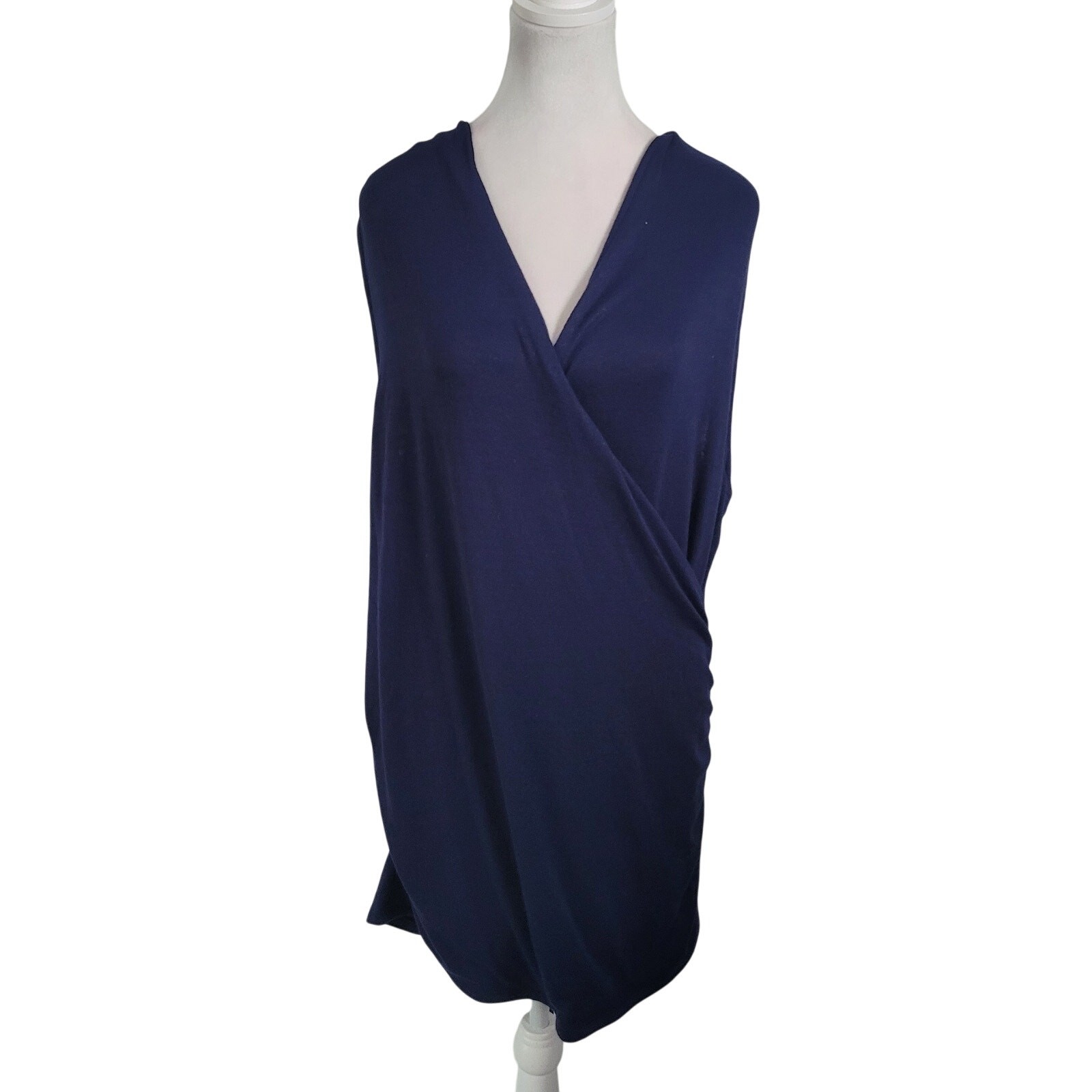 41 Hawthorn Size XL NEW Benni Maternity Wrap Front Knit Sleeveless Top Navy