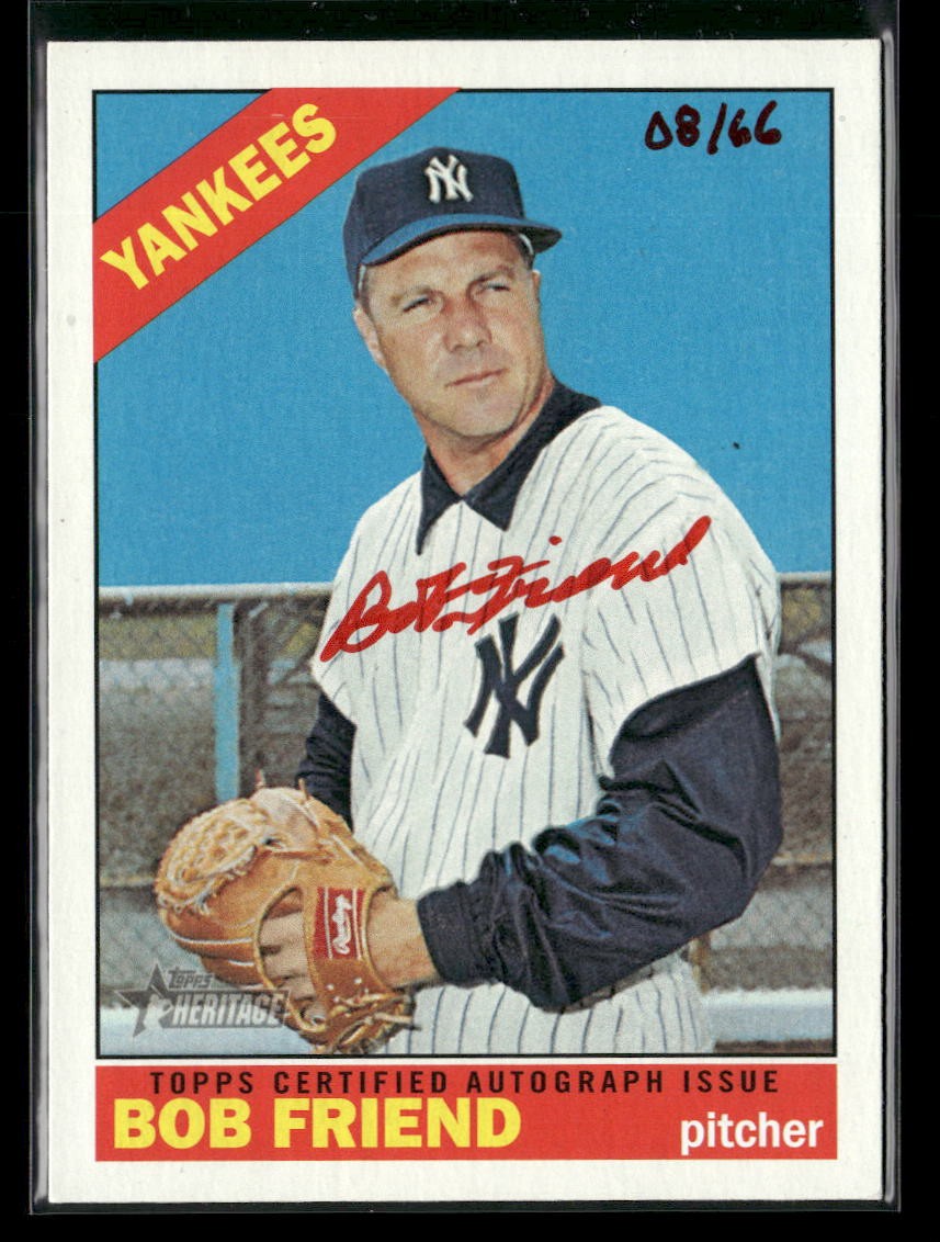 2015 Topps Heritage #ROA-BF Bob Friend Real One Auto Red Ink #/66