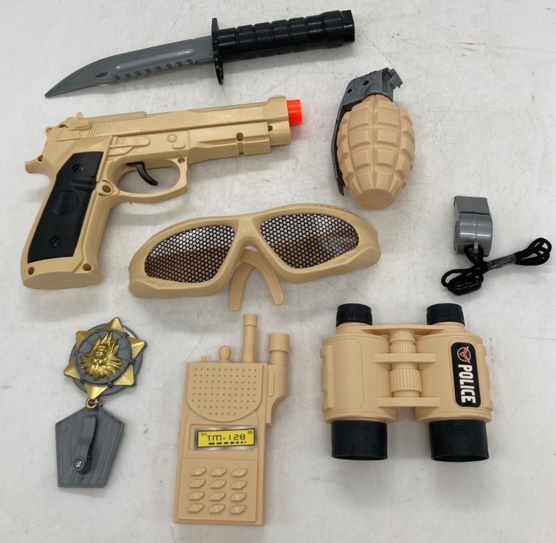 Deluxe Pretend Play Police Tactical Gear Set - Includes Toy Gun Knife & More
