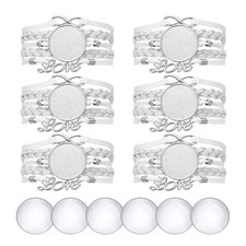Bracelet Blanks for Jewelry Making 6pcs 25mm White