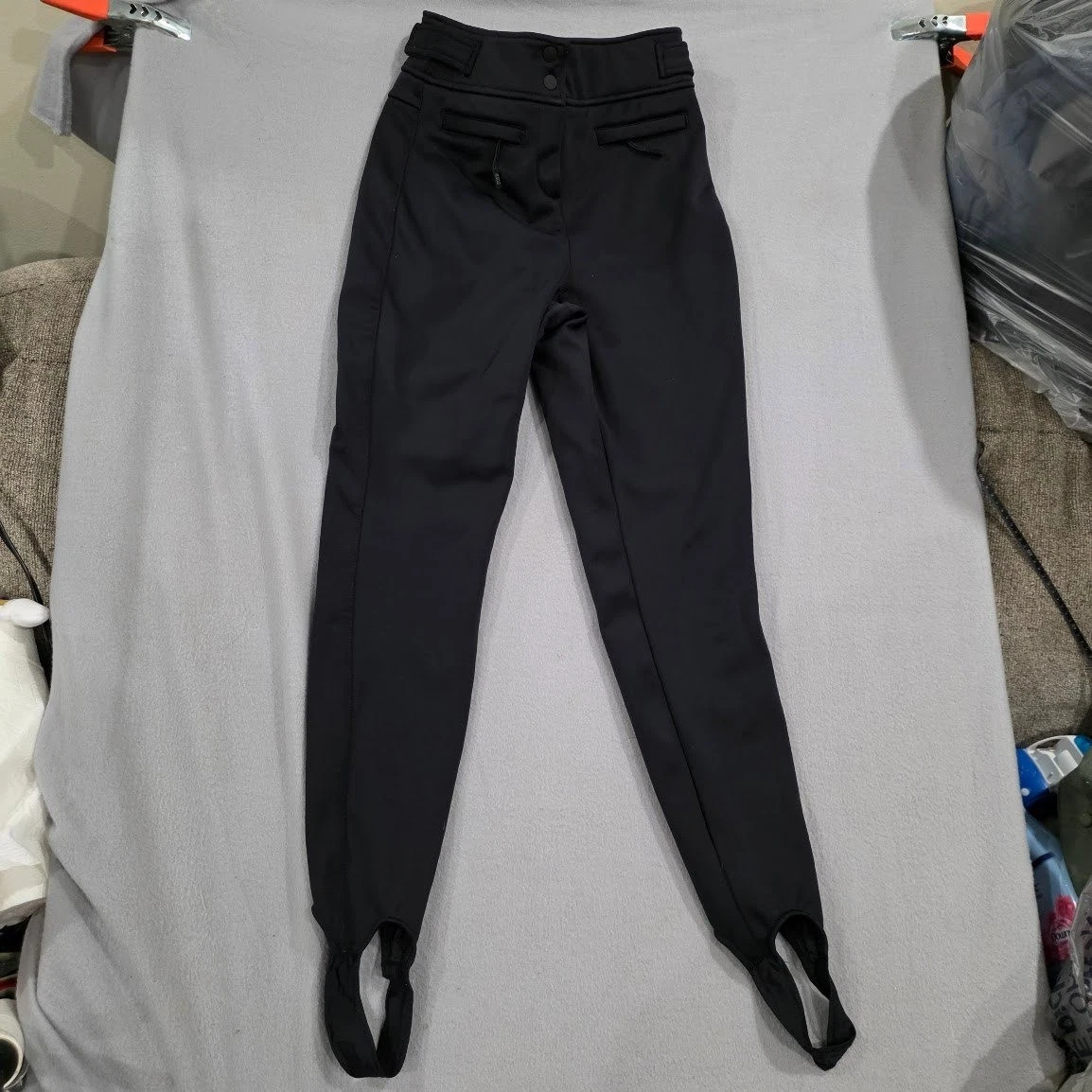 ASOS 4505 Ski & Snow Stirrup Leggings Black High Waisted Softshell Pants US 2