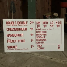 In N Out Burger Metal Menu Sign - vintage Early 2000s 43” X 24” #2