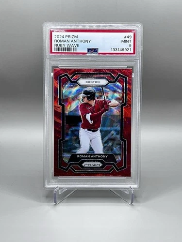 Roman Anthony 2024 Panini Prizm #49 Ruby Wave PSA 9-Mint! Red Sox Rookie! 🔥