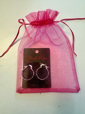 Sheila Rose Silver Tone Round Hoop Earrings Hook Closure No Stone