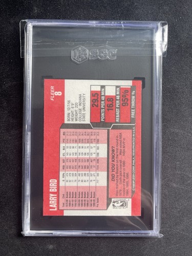 1989-90 Fleer #8 Larry Bird Graded SGC 8.5 NM-MT+ Boston Celtics HOF - Picture 2 of 2