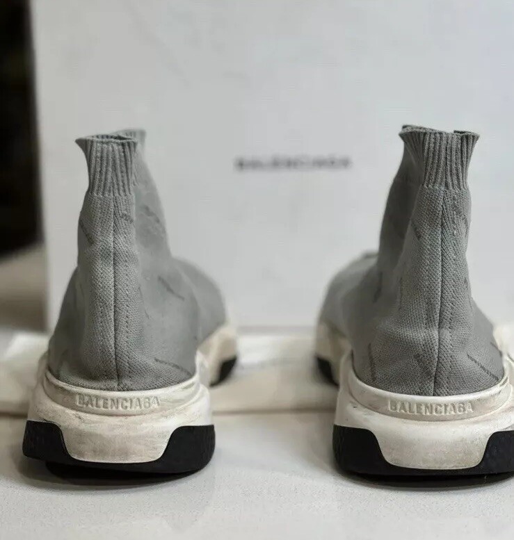 BALENCIAGA Speed Trainer ハイカットスニーカー_GREY Size 9 - Balenciaga Speed Trainer Grey for sale online | eBay