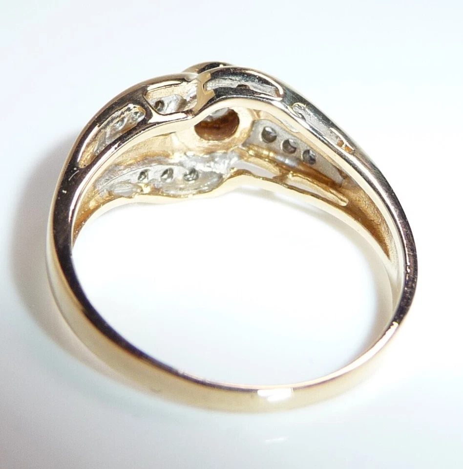 Ring 585 Gold Gelbgold 0.20ct. Diamanten Gr: 55 / 17,5 mm  änderbar 3,9 g - Bild 4 von 4