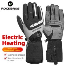 ROCKBROS Electric Heated Gloves Full Finger Touchscreen Outdoor Thermal Warm