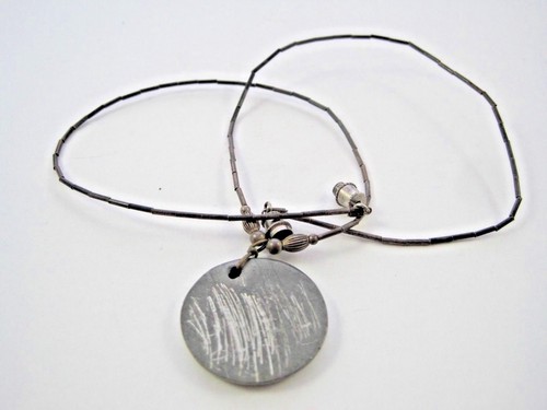 Southwest Disk 8 Strand Bead Necklace Bell Nickel Silver Chain Eagle Inlay Coral - Picture 10 of 12
