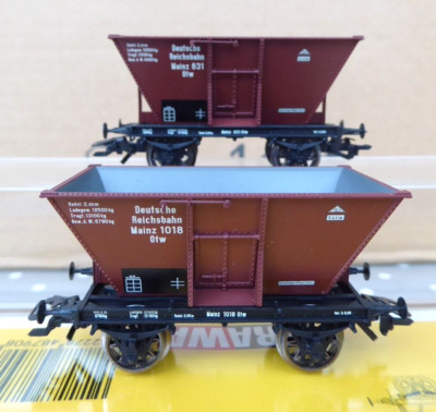 Brawa 48790 H0 Set 2X Coal Hopper Cars Otw Mainz Drg Era 2 Neuwertig In Ovp