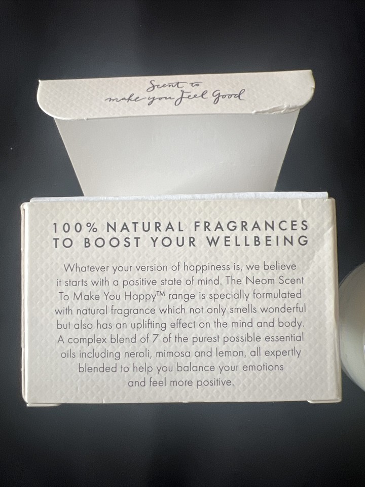 BNIB Neom Happiness Scented Candle 75g Neroli Mimosa & Lemon eBay