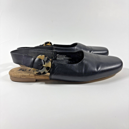 Korks Blush Flats 9 Negro Eslinga Puntera Cerrada Comodidad KR0005409 Vegano Corcho Fácil - Imagen 2 de 10