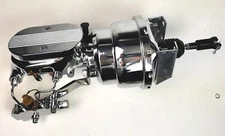 7" Dual Power Booster w/ Master Cylinder & Disc Drum Proportioning Valve CHROME