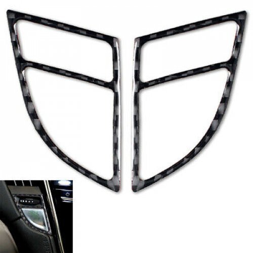 2Pcs Real Carbon Fiber Engine Start Stop Button Frame Trim Cover Fits 13-19 ATS