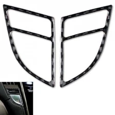 2Pcs Real Carbon Fiber Engine Start Stop Button Frame Trim Cover Fits 13-19 ATS