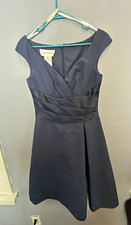 David's Bridal Size 6 Blue Dress F12723 Pleated bodice