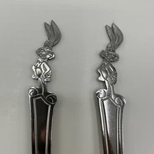 Nestle Quik Rabbit Stainless Steel Stir Spoons 7.5" Quick NesQuik Lot Of 2