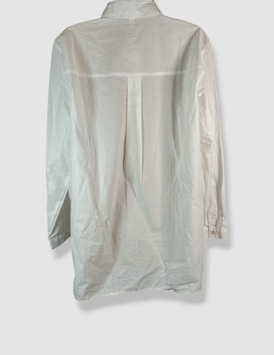 Eileen Fisher Women's White Classic Collar Button-Up Shirt