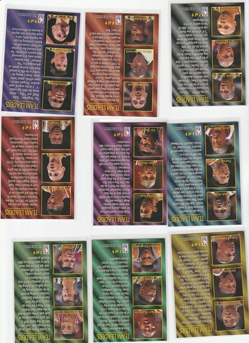 SET INSERTI COMPLETO ANNI '90 1-9 1994-95 FLEER TEAM LEADERS SHAQ PIPPEN HAKEEM KEMP - Foto 2 di 2