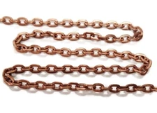 10 Feet Vintage Aged Copper Coated Steel 3mm. Cable Chain - Footage Chain M179