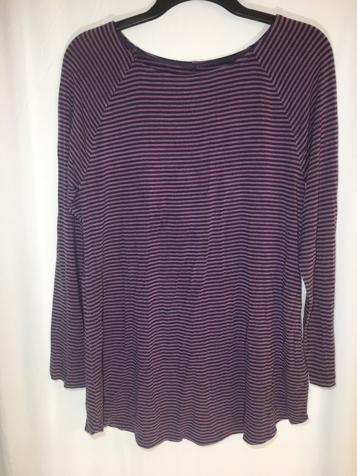 Womens Soft Surroundings Basic Purple Striped Tun… - image 1