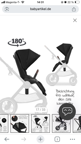 Kombi-Kinderwagen Walk N Care Air Set (mit Luftreifen) inkl. Babywanne, Sportsit - Bild 6 von 10