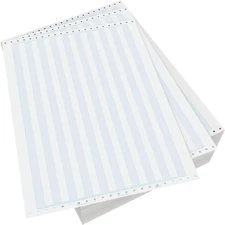 Continuous Computer Paper 14-7/8" X 11" with 1/2" Green Bar 1 Part 92 Bright 20L