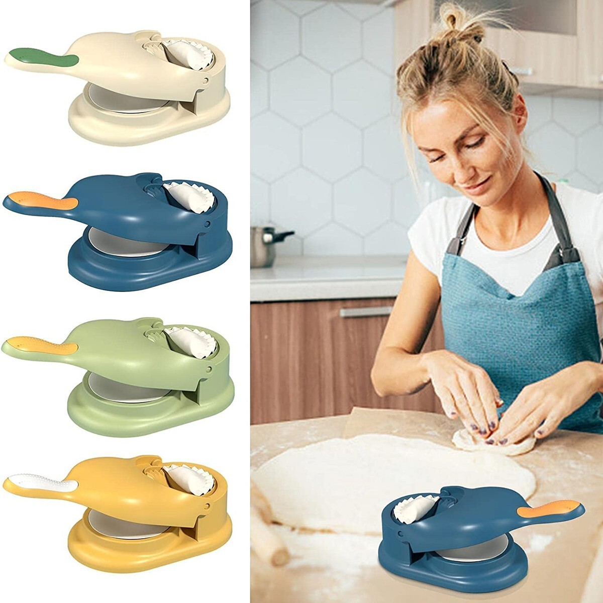Set 8 Stampi Per Ravioli Cinesi | Con Rotella Tagliapasta | Per Wonton, Gnocchi, Biscotti - Foto 6