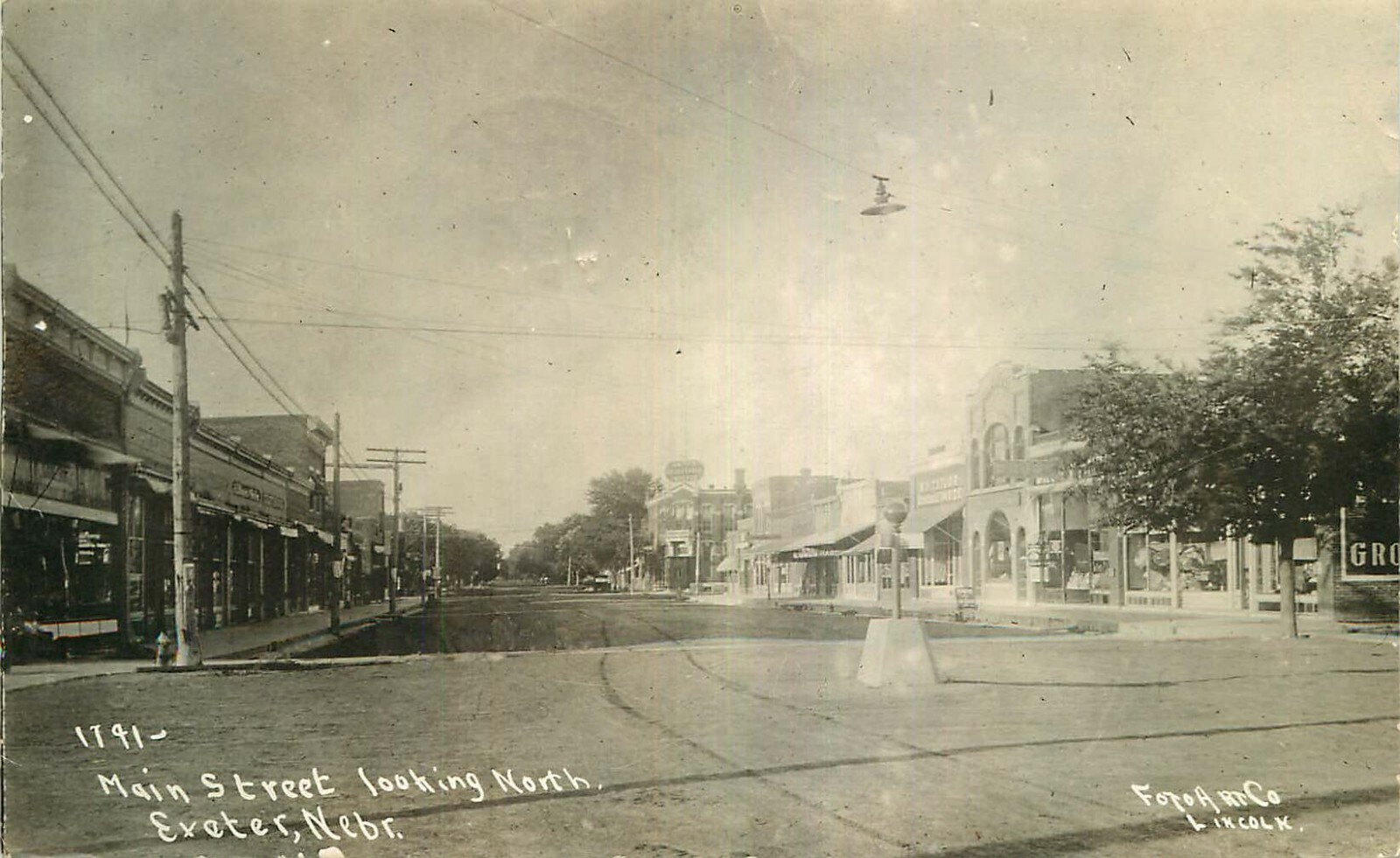 Real Photo Postcard Main Street looking North, Exeter, Nebraska - used ...