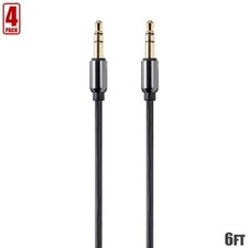 4x 6FT 3.5mm 1/8" TRS Stereo Male to Male AUX Auxiliary Audio Cable Gold Plated