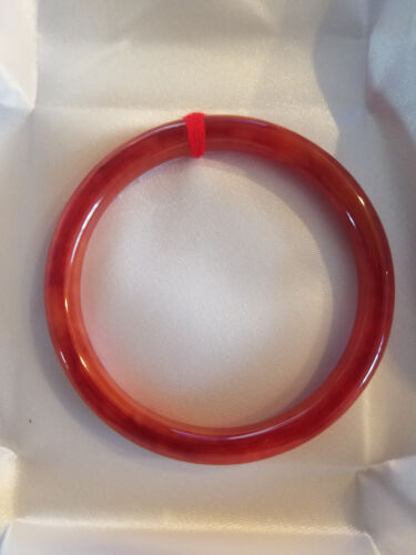 Real Red Jade Bangle Bracelet - Picture 1 of 4