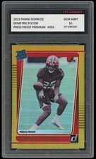 Demetric Felton 2021 Panini Donruss Press Proof 1st Graded 10 Rated Rookie Card