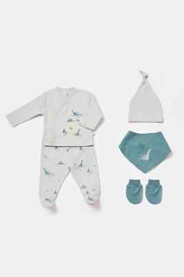Bibaby My Little Dinosaur 5-Piece Newborn Hospital Set (Grey