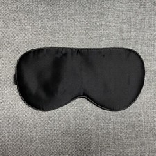 Plush 100 Mulberry Silk Soft Sleeping Eye Mask with Adjustable Strap, Black
