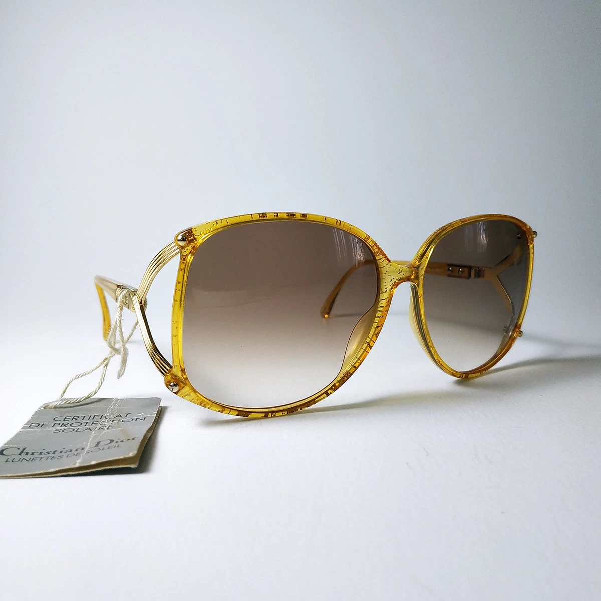 CHRISTIAN DIOR © Sunglasses 2496. Gold Plated. OVERSIZED Vintage Frame Germany