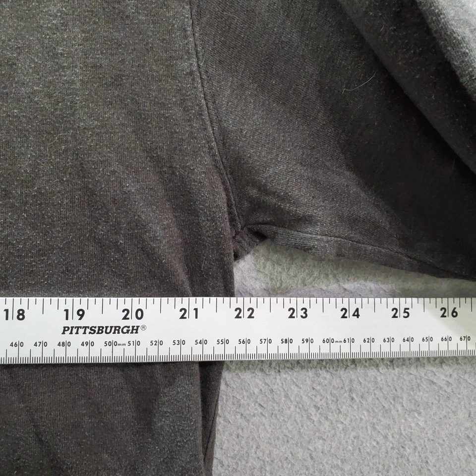 Camisa Big Dogs Mujer XL Gris Logo Bordado Bolsillos Manga Larga Cuello en V Foto 3 de 4