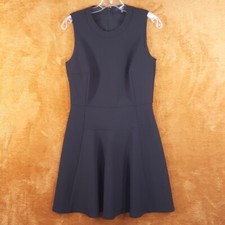 MADEWELL Dress Womens Size 4 Black Fit Flare Sleeveless Knee Length LBD