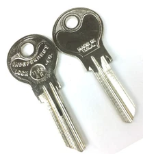 Vintage Lot of 2 ILCO 1199-AR Metal Key Blanks Uncut Keys Made USA