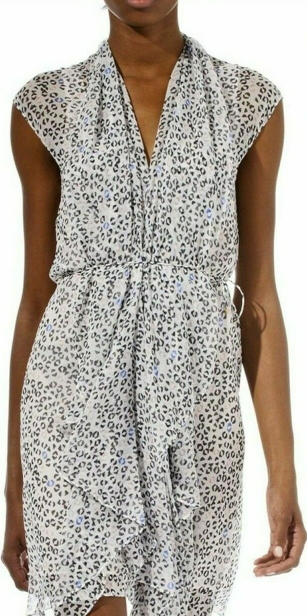 Diane Von Furstenberg DVF Damiana Memphis Leopard Chiffon