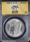 1886-P $1 Morgan Silver Dollar ANACS AU 58 Details | VAM-31