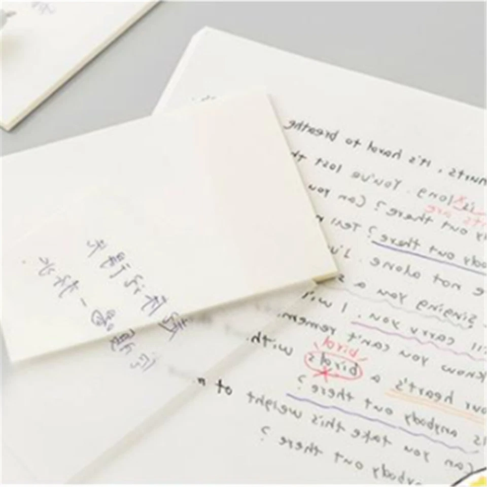 50Pcs/set Waterproof PET Transparent Sticky Notes Memo Pad Stickers For Office - Image 3 of 4