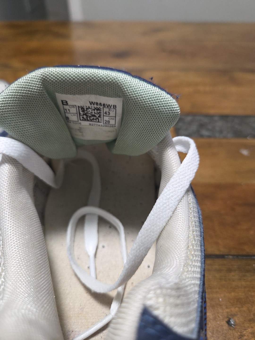 New Balance 856 Women Size 11 White Blue Leather Rollbar Running Sneaker WX856 image 9