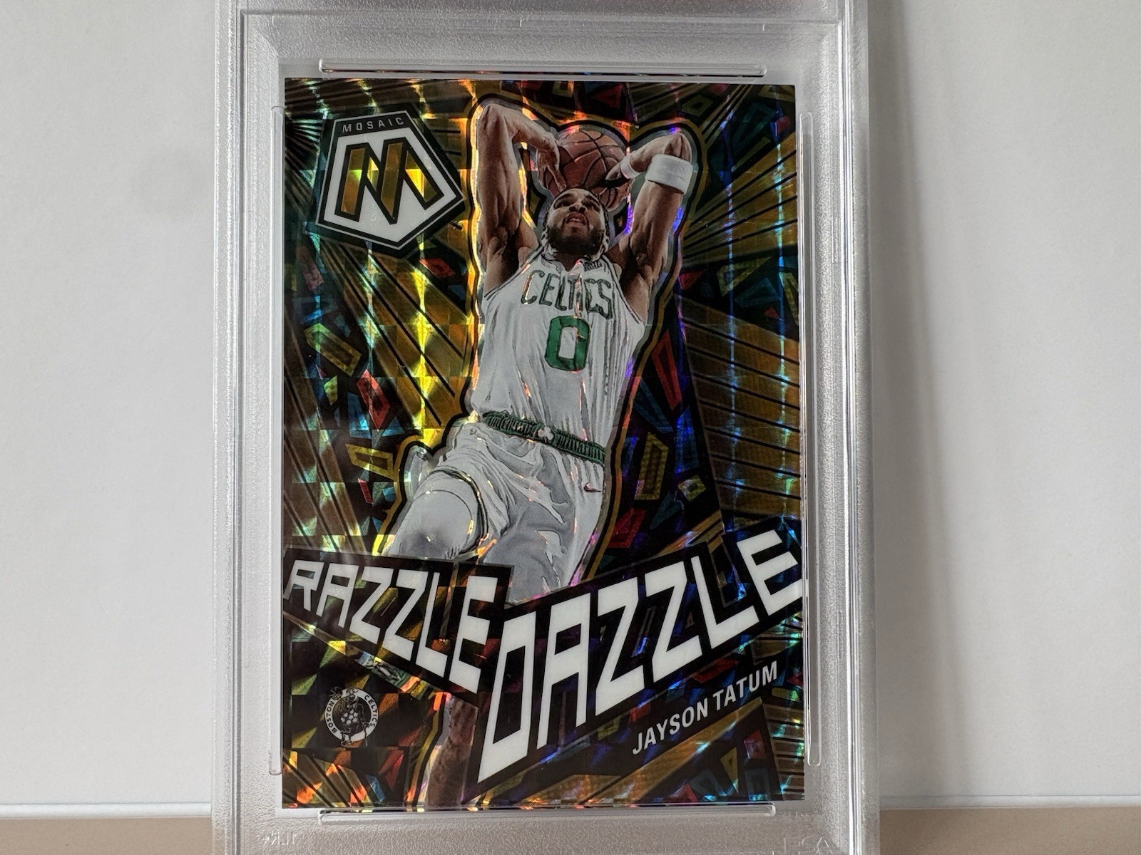 Jayson Tatum - 2022-23 Panini Mosaic - #14 Razzle Dazzle (PSA 10) view 7
