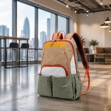 Multi-Pocket Backpack Front Pockets Rucksack Zippered