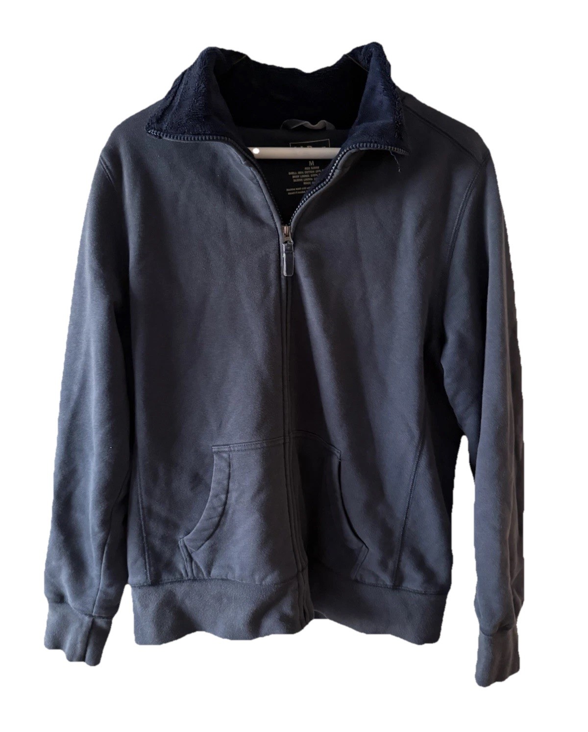 LL Bean Women's Sunwashed Blue Fleece Lined Outdoor Sweatshirt Full-Zip Medium