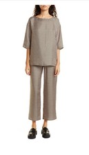 Max Mara Leisure 10 Fits 4 High-Rise Wide Leg Pattern Silk Pants Green Pink NWOT