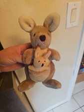 Vtg Dakin Kangaroo plush Mom Mama and Baby Joey Stuffed Animal 1985 8  
